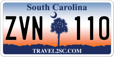 SC license plate ZVN110