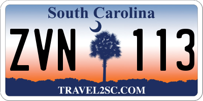 SC license plate ZVN113