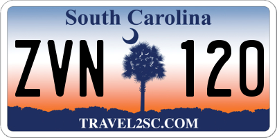 SC license plate ZVN120