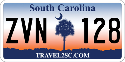 SC license plate ZVN128