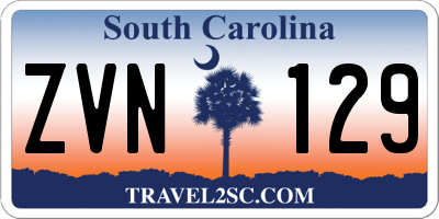 SC license plate ZVN129