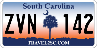 SC license plate ZVN142