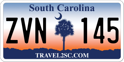 SC license plate ZVN145