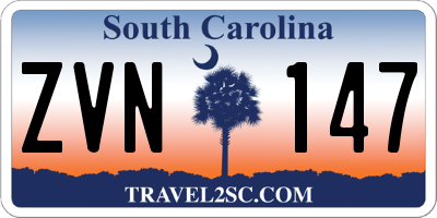 SC license plate ZVN147