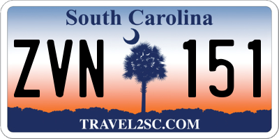 SC license plate ZVN151