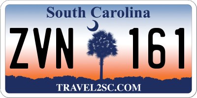 SC license plate ZVN161