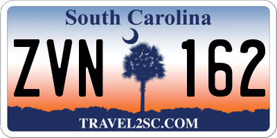 SC license plate ZVN162