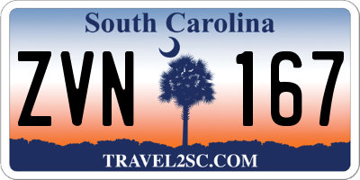 SC license plate ZVN167