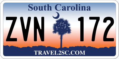 SC license plate ZVN172