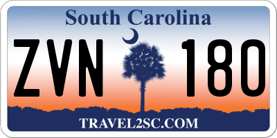 SC license plate ZVN180