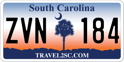 SC license plate ZVN184