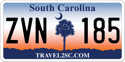 SC license plate ZVN185