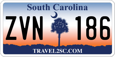 SC license plate ZVN186