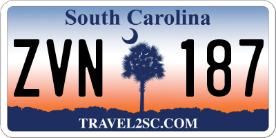 SC license plate ZVN187