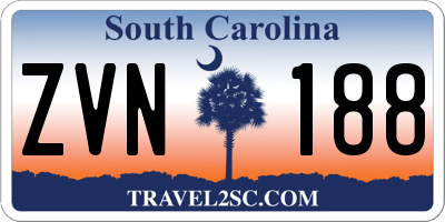 SC license plate ZVN188