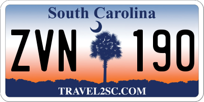 SC license plate ZVN190