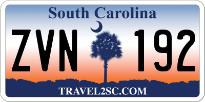 SC license plate ZVN192
