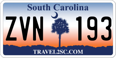 SC license plate ZVN193