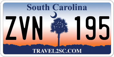 SC license plate ZVN195