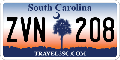 SC license plate ZVN208