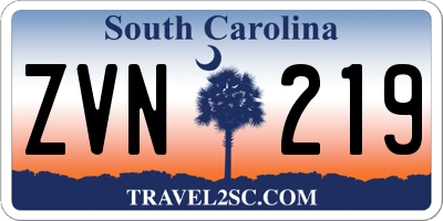 SC license plate ZVN219