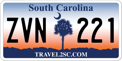 SC license plate ZVN221