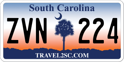 SC license plate ZVN224