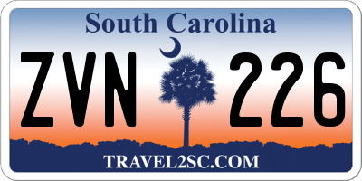 SC license plate ZVN226