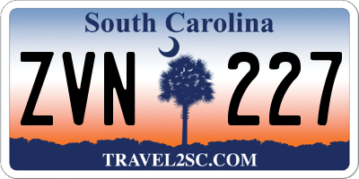 SC license plate ZVN227