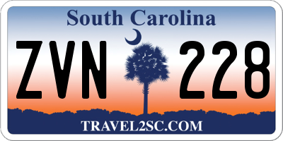 SC license plate ZVN228