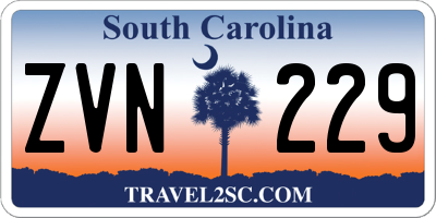 SC license plate ZVN229