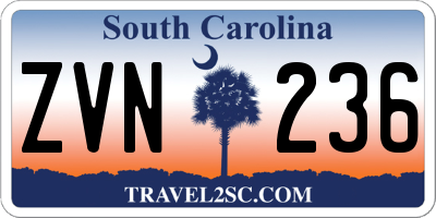 SC license plate ZVN236