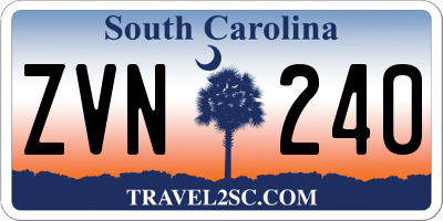 SC license plate ZVN240