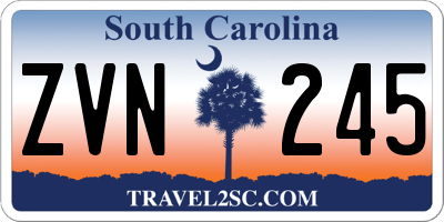 SC license plate ZVN245