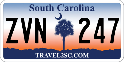 SC license plate ZVN247