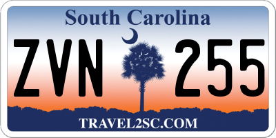 SC license plate ZVN255