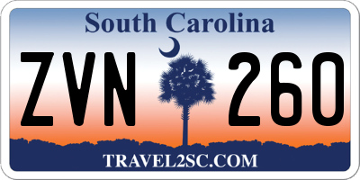 SC license plate ZVN260