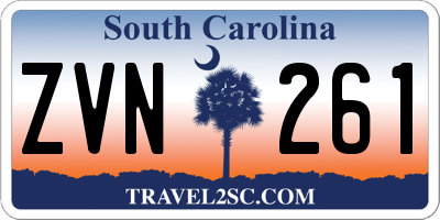 SC license plate ZVN261