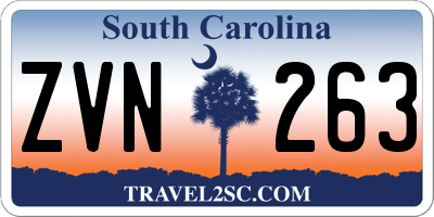 SC license plate ZVN263