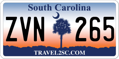 SC license plate ZVN265