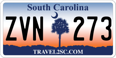 SC license plate ZVN273