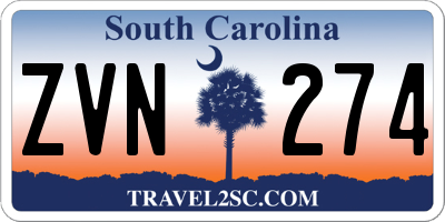 SC license plate ZVN274
