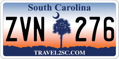 SC license plate ZVN276