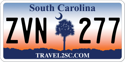 SC license plate ZVN277