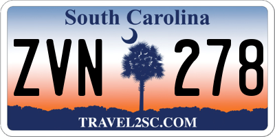 SC license plate ZVN278