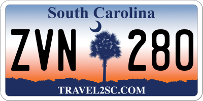 SC license plate ZVN280