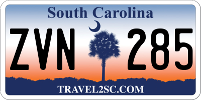 SC license plate ZVN285