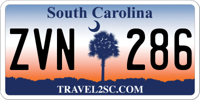 SC license plate ZVN286