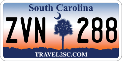 SC license plate ZVN288