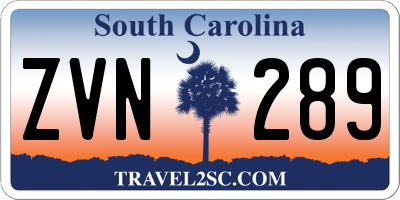 SC license plate ZVN289